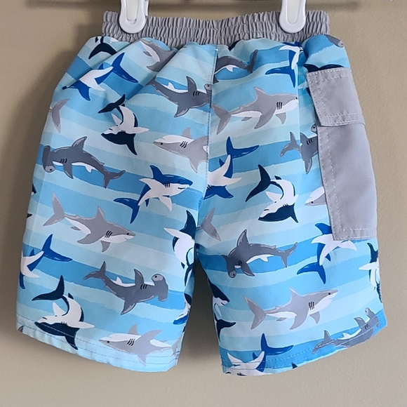 Light grey and blue swim trunks with built in diaper - Picture 2 of 3